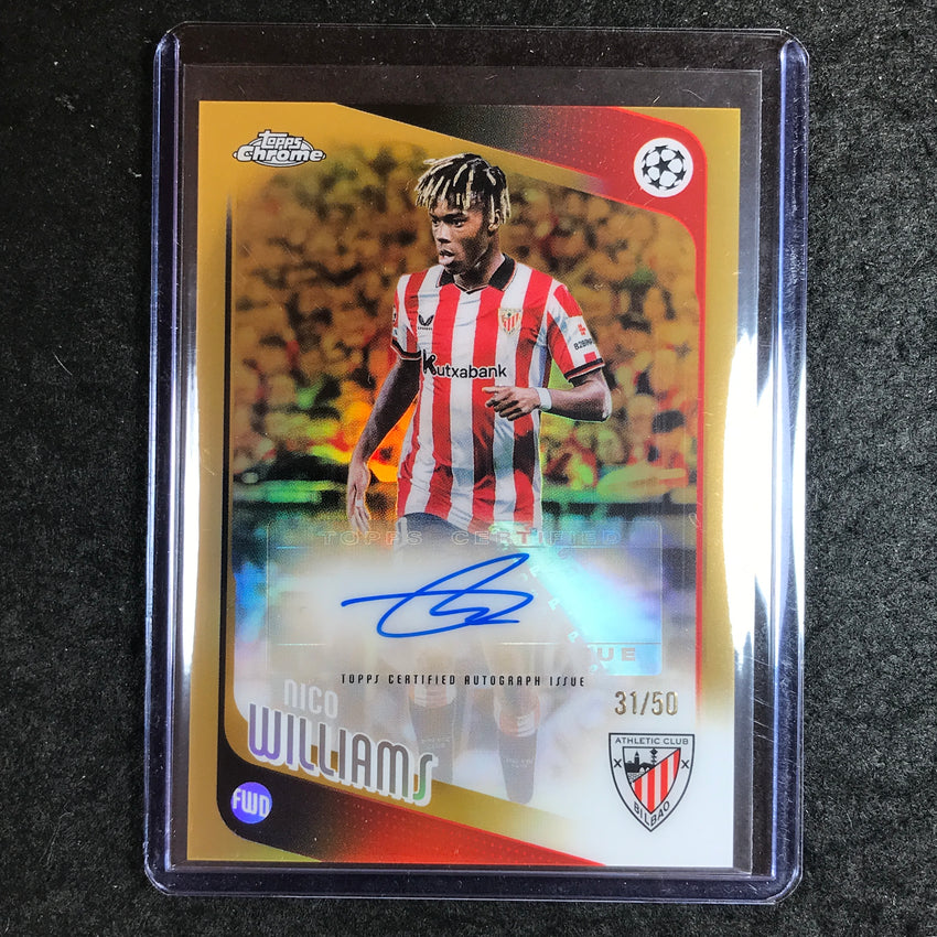 2025-26 Topps Chrome UEFA CC NICO WILLIAMS Chrome Auto Gold Refractor 31/50