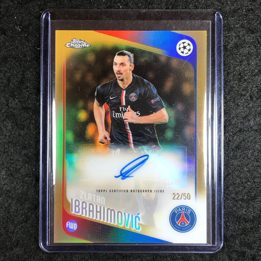 2025-26 Topps Chrome UEFA CC ZLATAN IBRAHIMOVIC Legend Auto Gold Refractor 22/50