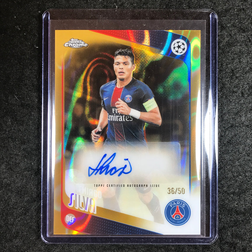 2025-26 Topps Chrome UEFA CC THIAGO SILVA Legends Auto Gold Lava 36/50