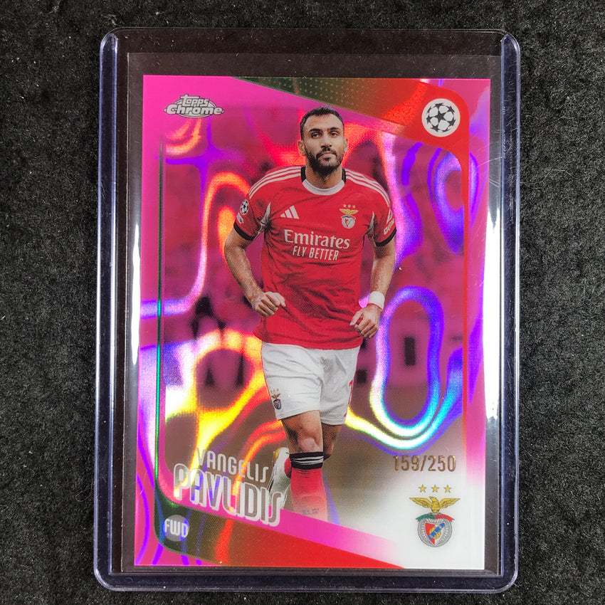2025-26 Topps Chrome UEFA CC VANGELIS PAVLIDIS Pink Lava 159/250