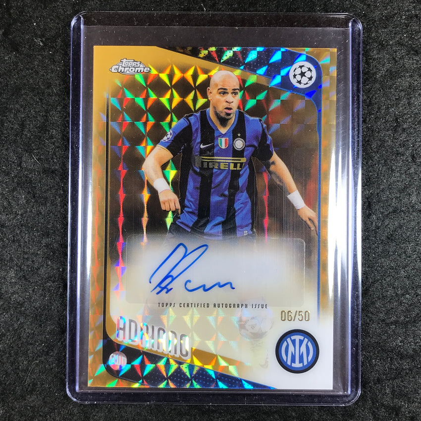 2025-26 Topps Chrome UEFA CC ADRIANO Legends Auto Gold Geometric 6/50