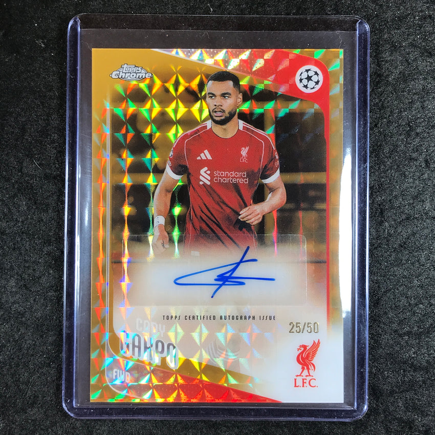 2025-26 Topps Chrome UEFA CC CODY GAKPO Chrome Auto Gold Geometric 25/50
