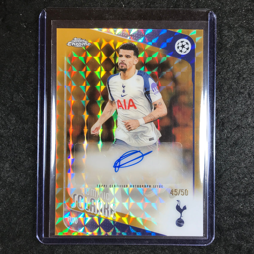 2025-26 Topps Chrome UEFA CC DOMINIC SOLANKE Chrome Auto Gold Geometric 45/50