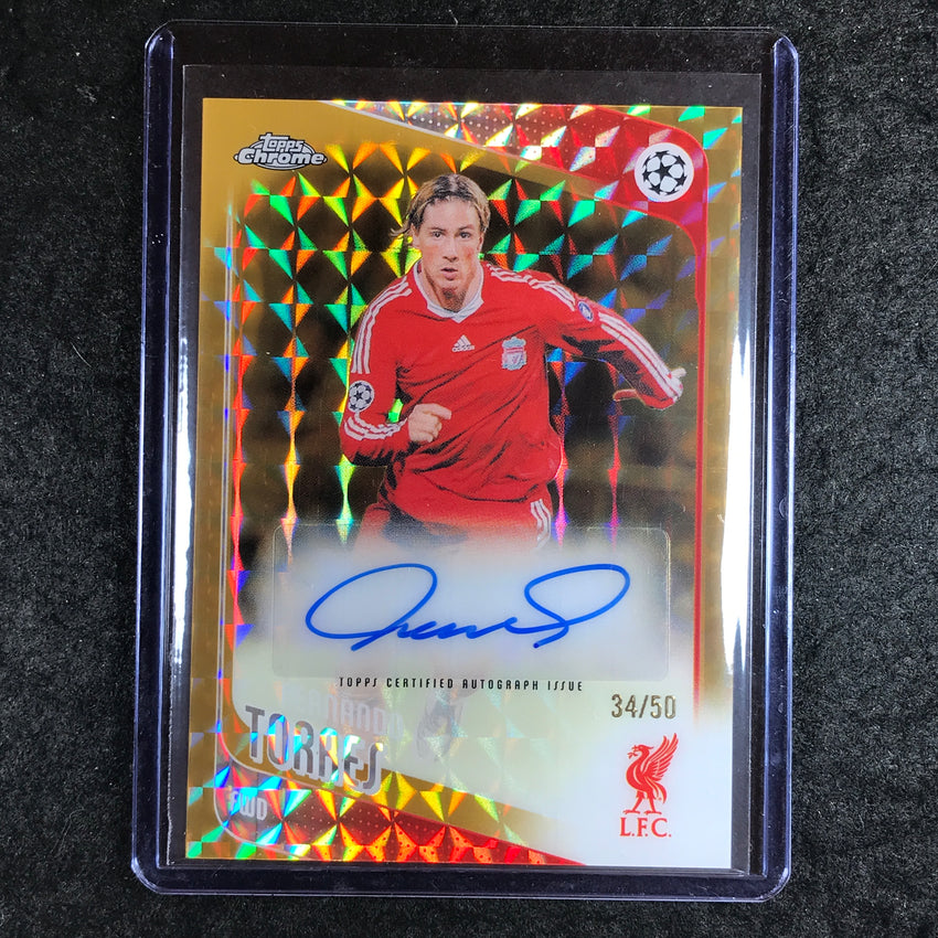 2025-26 Topps Chrome UEFA CC FERNANDO TORRES Legends Auto Gold Geometric 34/50