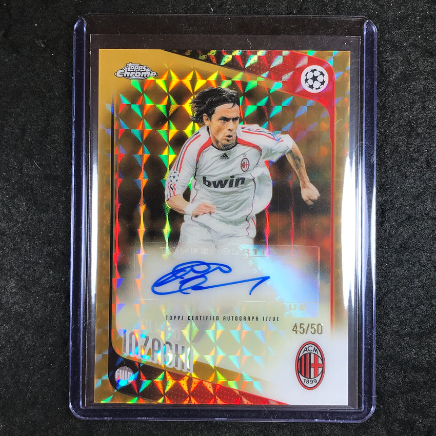 2025-26 Topps Chrome UEFA CC FILIPPO INZAGHI Legends Auto Gold Geometric 45/50