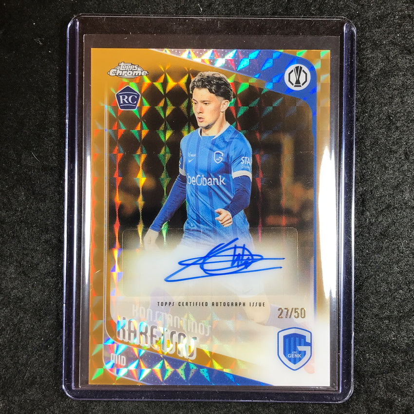 2025-26 Topps Chrome UEFA CC KONSTANTINOS KARETSAS Auto Gold Geometric 27/50