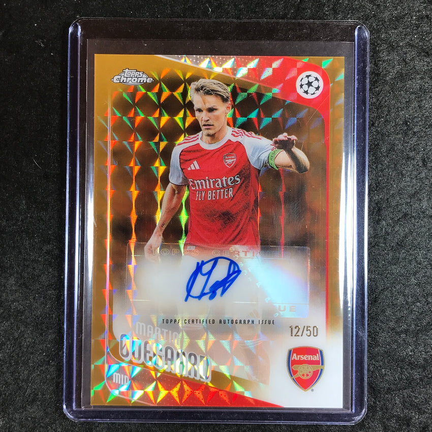 2025-26 Topps Chrome UEFA CC MARTIN ODEGAARD Chrome Auto Gold Geometric 12/50