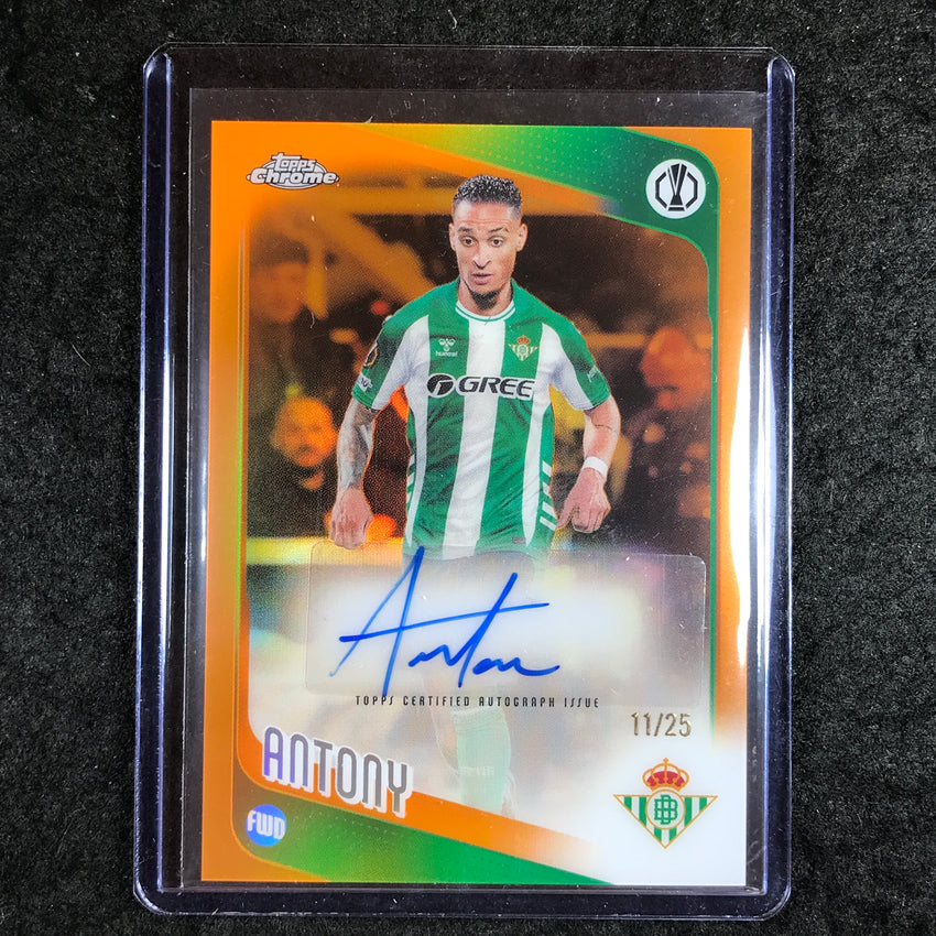 2025-26 Topps Chrome UEFA CC ANTONY Chrome Auto Orange Refractor 11/25