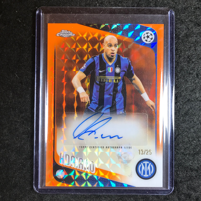 2025-26 Topps Chrome UEFA CC ADRIANO Legends Auto Orange Geometric 13/25