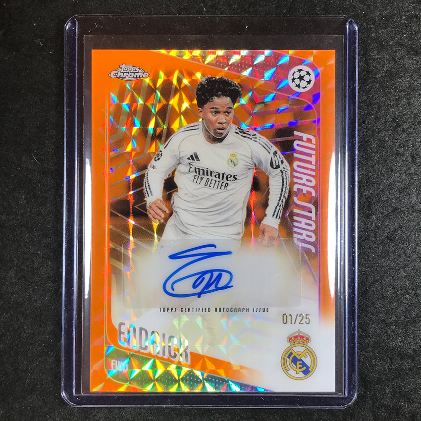 2025-26 Topps Chrome UEFA CC ENDRICK Future Stars Auto Orange Geometric 1/25