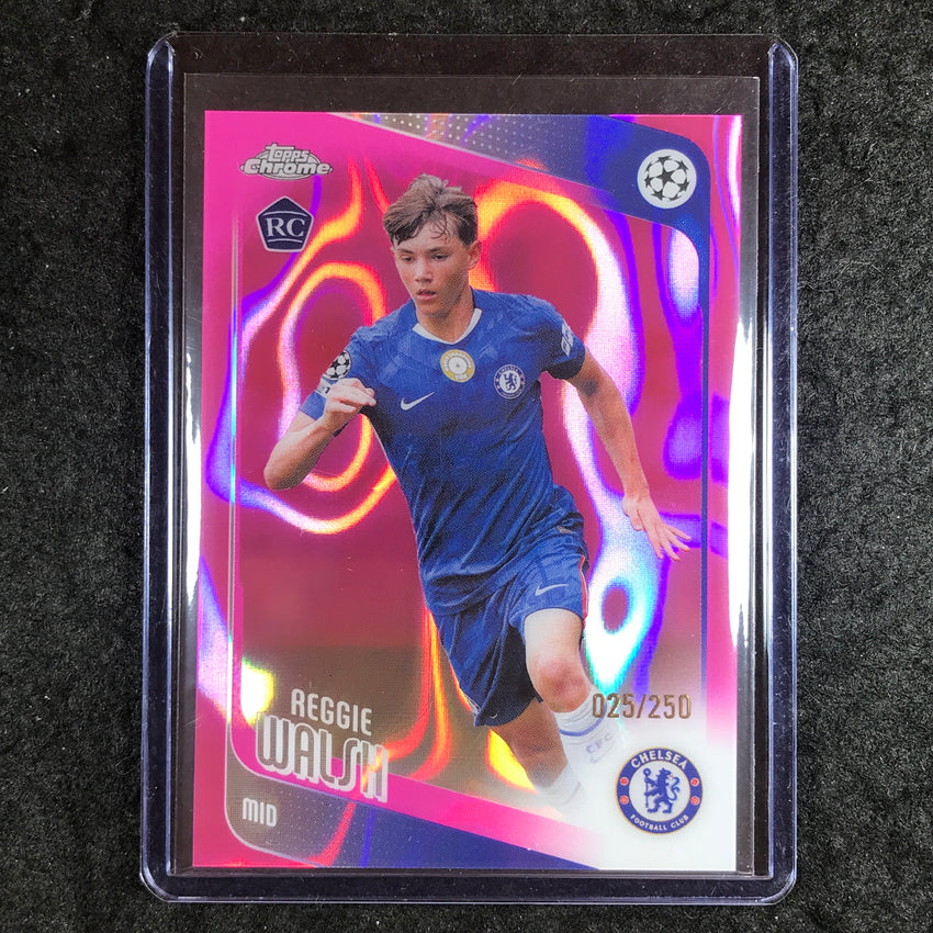 2025-26 Topps Chrome UEFA CC REGGIE WALSH Rookie Pink Lava 25/250