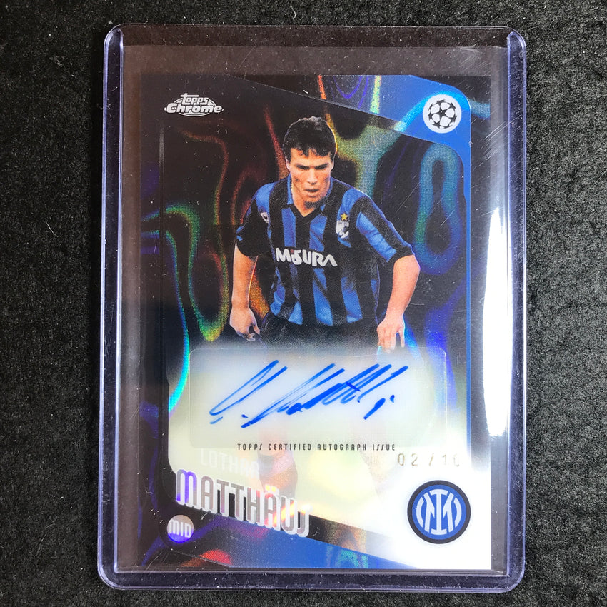 2025-26 Topps Chrome UEFA CC LOTHAR MATTHAUS Legends Auto Black Lava 2/10