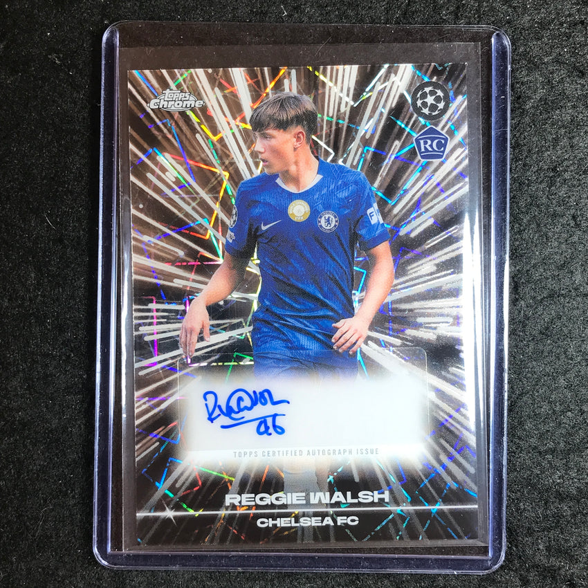 2025-26 Topps Chrome UEFA CC REGGIE WALSH Rookie Black Lazer Auto #RW (B)