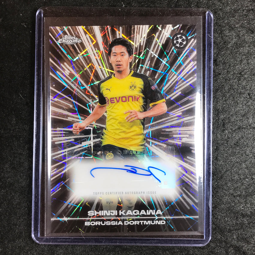 2025-26 Topps Chrome UEFA CC SHINJI KAGAWA Black Lazer Auto Refractor #SK (A)