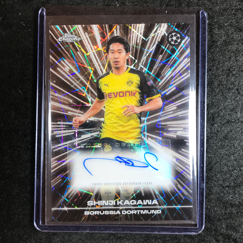 2025-26 Topps Chrome UEFA CC SHINJI KAGAWA Black Lazer Auto Refractor #SK (B)