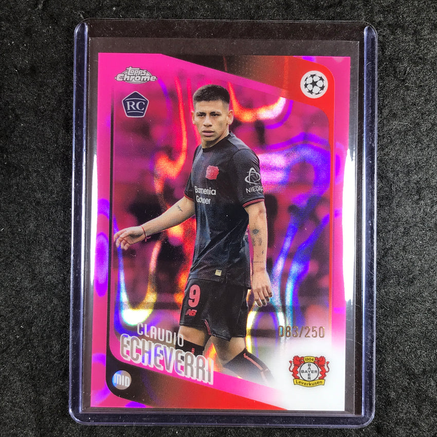 2025-26 Topps Chrome UEFA CC CLAUDIO ECHEVERRI Rookie Pink Lava 83/250