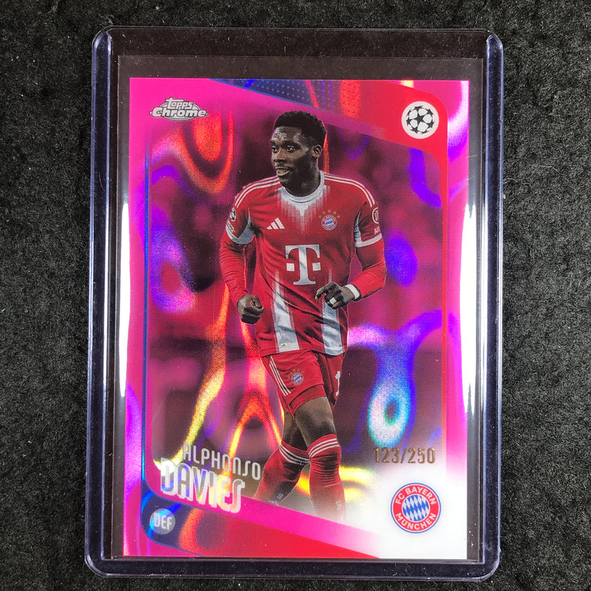 2025-26 Topps Chrome UEFA CC ALPHONSO DAVIES Pink Lava 123/250