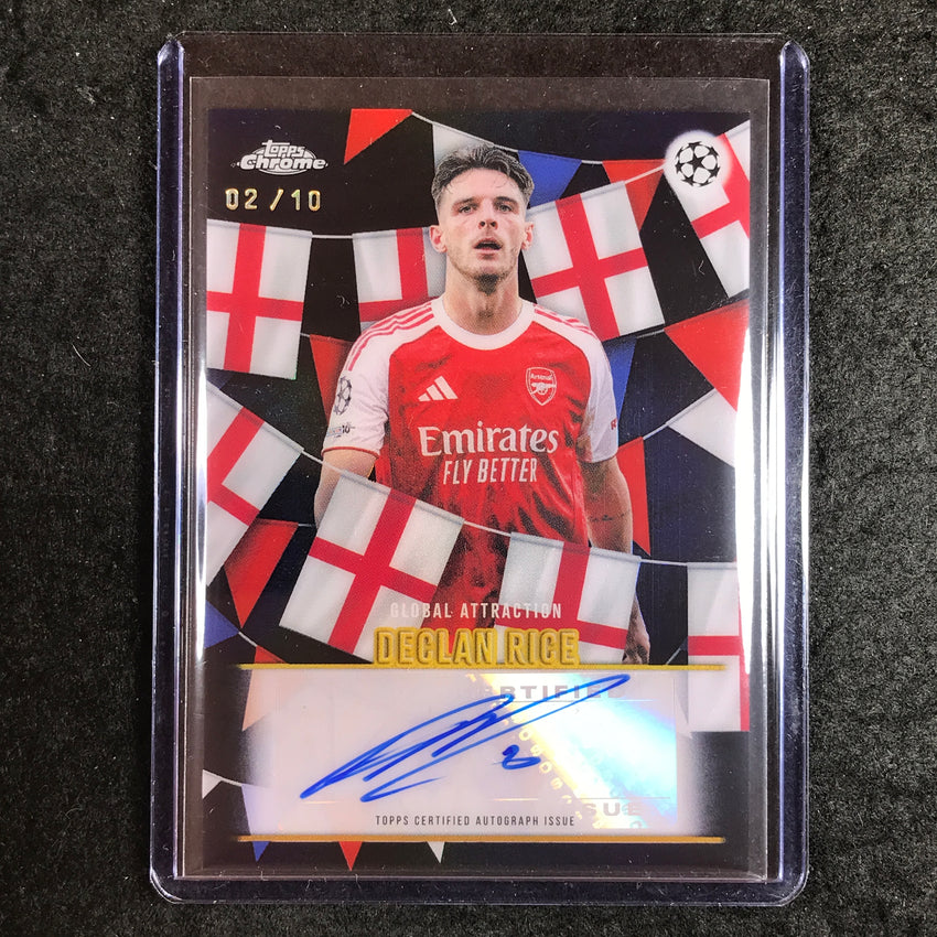 2025-26 Topps Chrome UEFA CC DECLAN RICE Global Attraction Auto Black 2/10