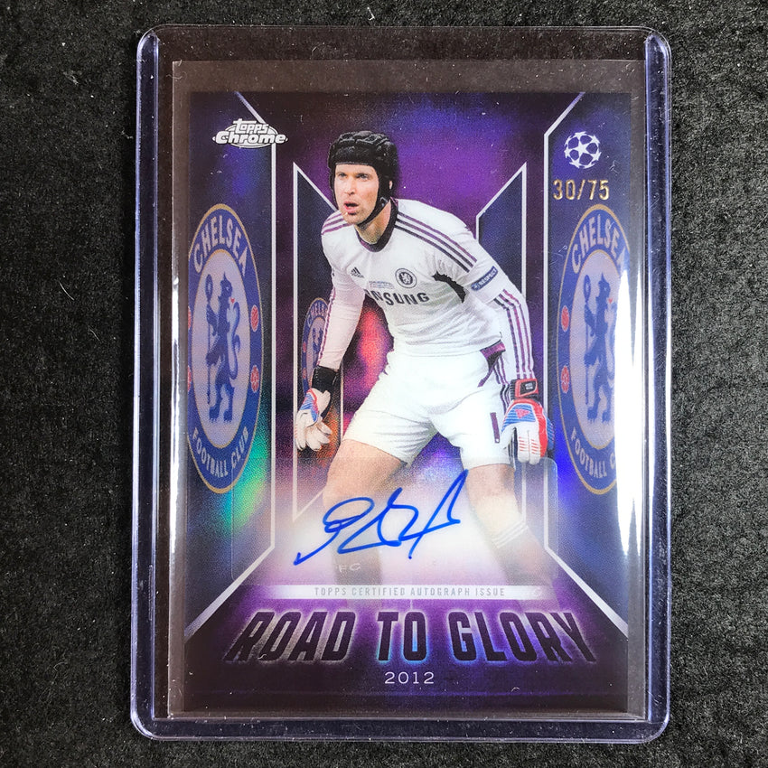 2025-26 Topps Chrome UEFA CC PETR CECH Road to Glory Auto Purple 30/75