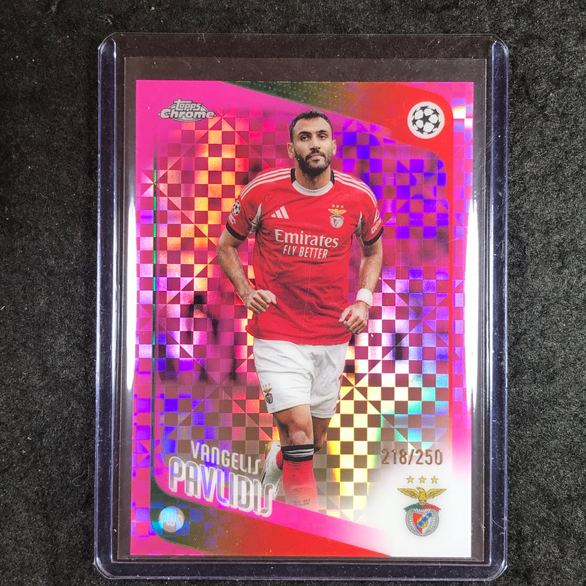 2025-26 Topps Chrome UEFA CC VANGELIS PAVLIDIS Pink X-Fractor 218/250