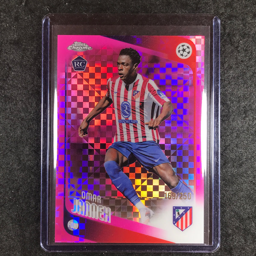2025-26 Topps Chrome UEFA CC OMAR JANNEH Rookie Pink X-Fractor 169/250