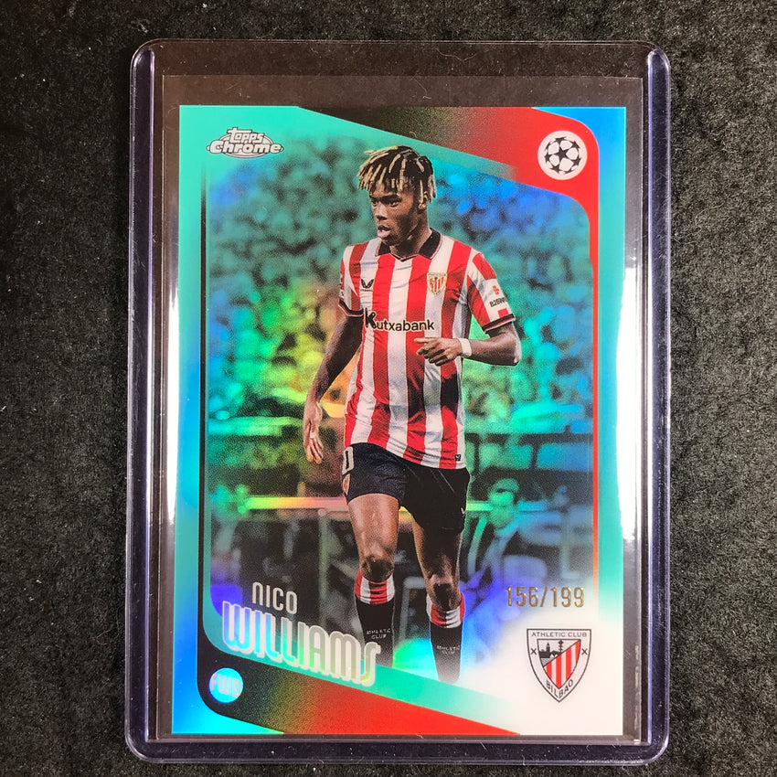 2025-26 Topps Chrome UEFA CC NICO WILLIAMS Aqua Refractor 156/199