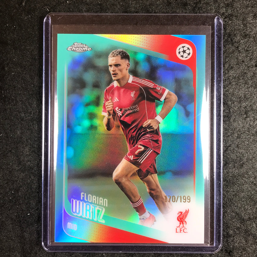 2025-26 Topps Chrome UEFA CC FLORIAN WIRTZ Aqua Refractor 170/199