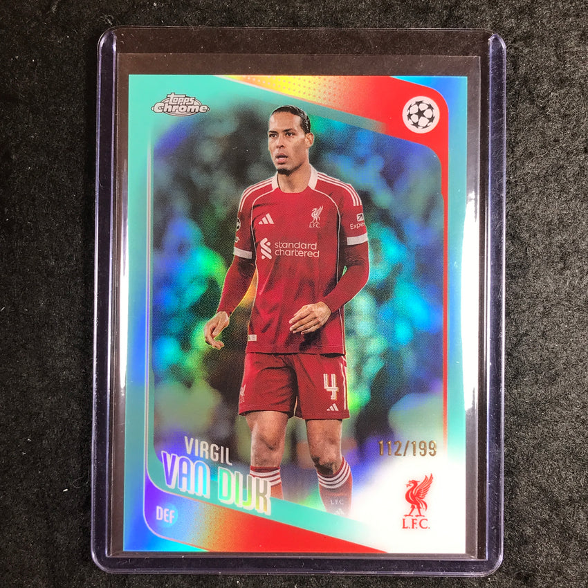 2025-26 Topps Chrome UEFA CC VIRGIL VAN DIJK Aqua Refractor 170/199