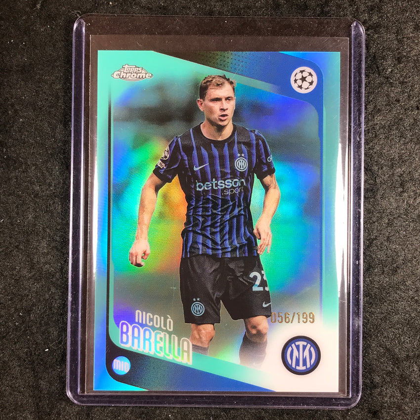 2025-26 Topps Chrome UEFA CC NICOLO BARELLA Aqua Refractor 56/199