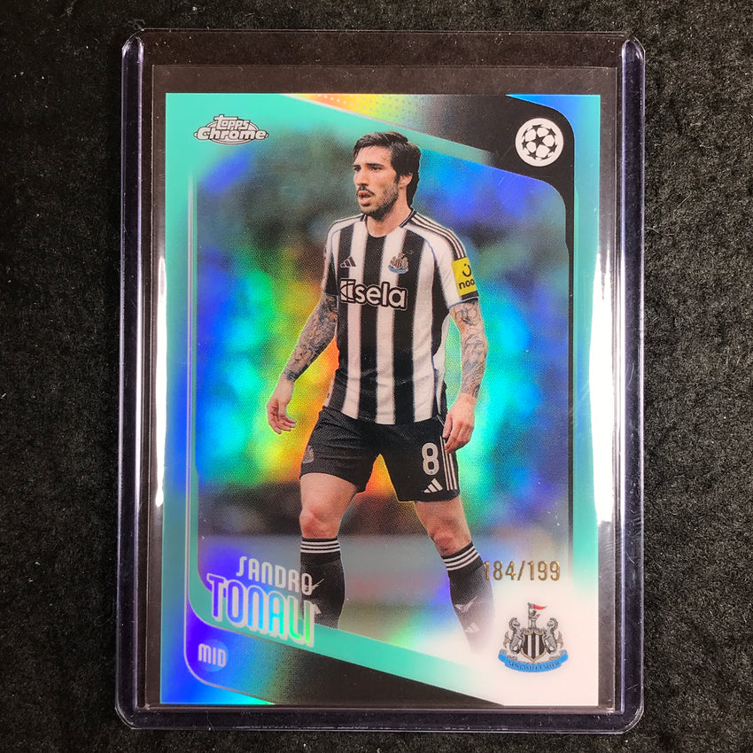 2025-26 Topps Chrome UEFA CC SANDRO TONALI Aqua Refractor 184/199