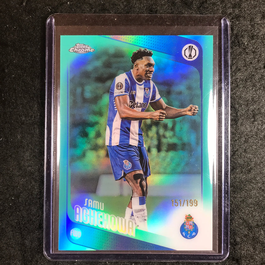 2025-26 Topps Chrome UEFA CC SAMU AGHEHOWA Aqua Refractor 151/199