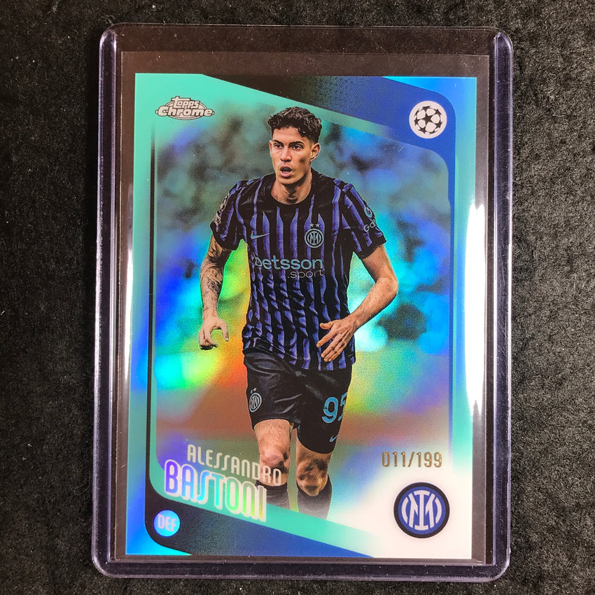 2025-26 Topps Chrome UEFA CC ALESSANDRO BASTONI Aqua Refractor 11/199