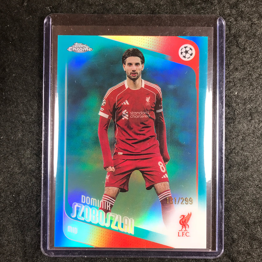 2025-26 Topps Chrome UEFA CC DOMINIK SZOBOSZLAI Teal Refractor 131/299