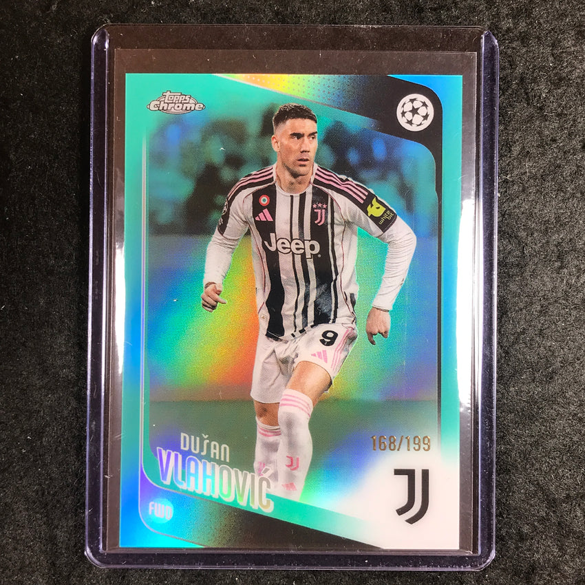 2025-26 Topps Chrome UEFA CC DUSAN VLAHOVIC Aqua Refractor 168/199