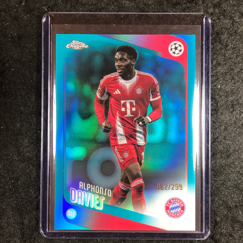 2025-26 Topps Chrome UEFA CC ALPHONSO DAVIES Teal Refractor 62/299