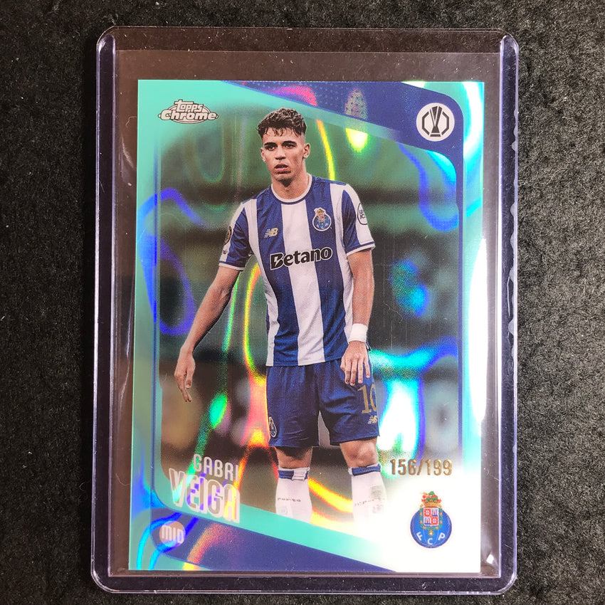 2025-26 Topps Chrome UEFA CC GABRI VEIGA Aqua Lava 156/199