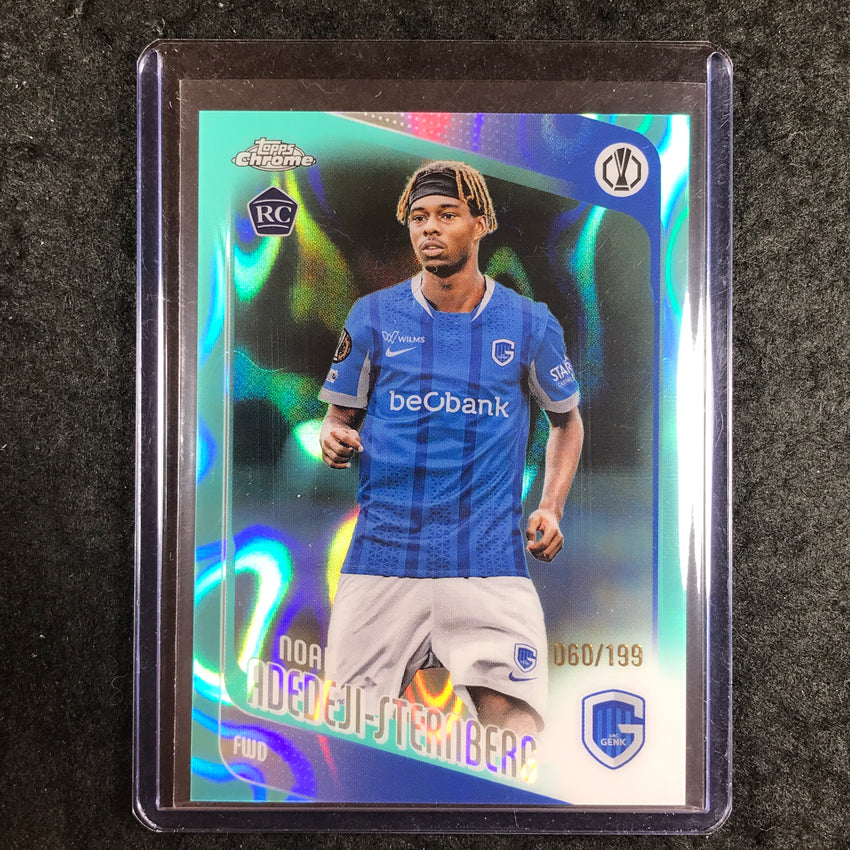 2025-26 Topps Chrome UEFA CC NOAH ADEDEJI-STERNBERG Rookie Aqua Lava 60/199