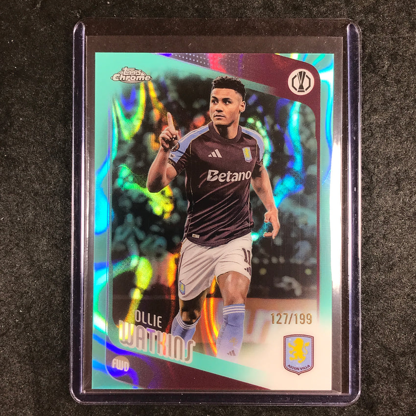 2025-26 Topps Chrome UEFA CC OLLIE WATKINS Aqua Lava 127/199