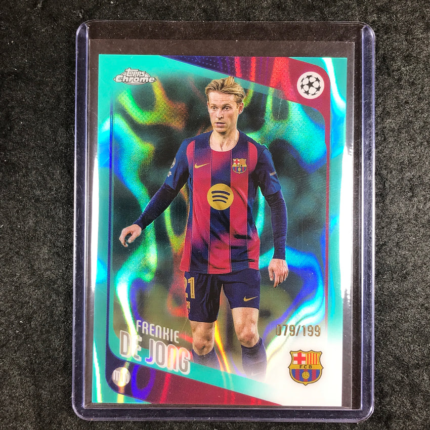 2025-26 Topps Chrome UEFA CC FRENKIE DE JONG Aqua Lava 79/199
