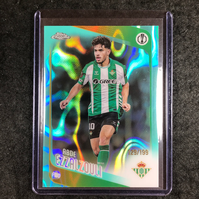 2025-26 Topps Chrome UEFA CC ABDE EZZALZOULI Aqua Lava 129/199