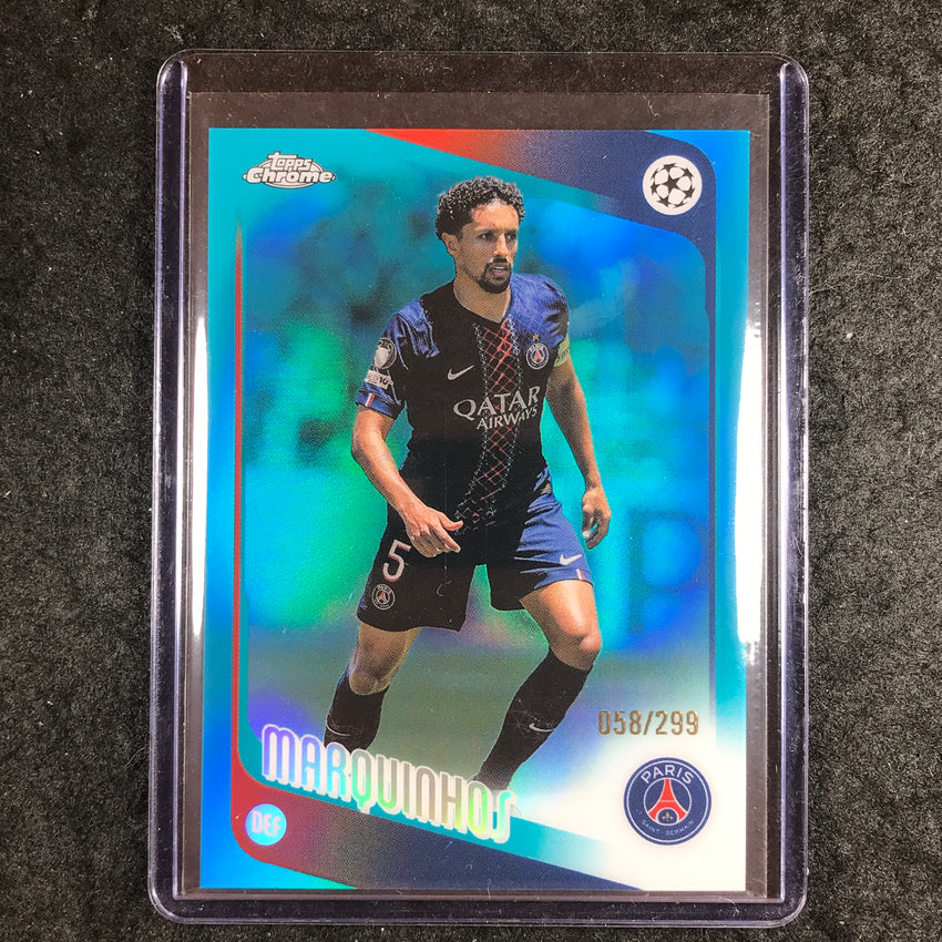 2025-26 Topps Chrome UEFA CC MARQUINHOS Teal Refractor 58/299