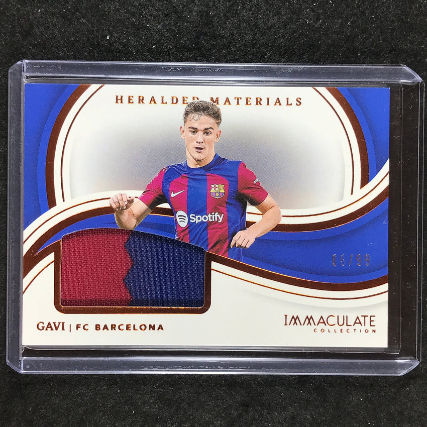 2023-24 Immaculate Soccer GAVI Heralded Materials Jersey Relic Base 6/99