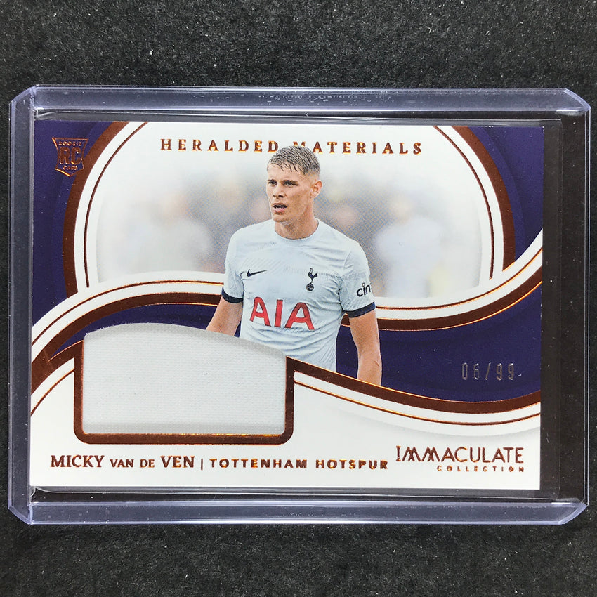 2023-24 Immaculate Soccer MICKY VAN DE VEN Heralded Materials Rookie Jersey 6/99