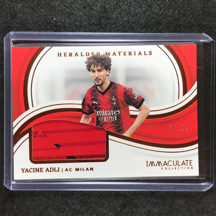 2023-24 Immaculate Soccer YACINE ADLI Heralded Materials Patch Relic Base 67/99