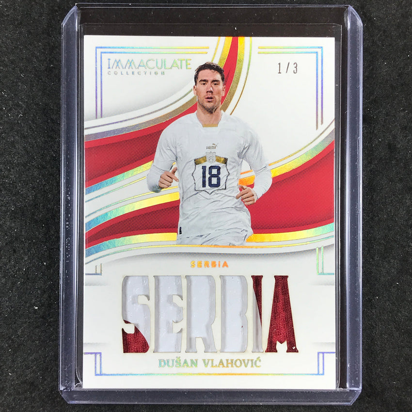 2023-24 Immaculate Soccer DUSAN VLAHOVIC Jumbo Team Names Patch Relic 1/3