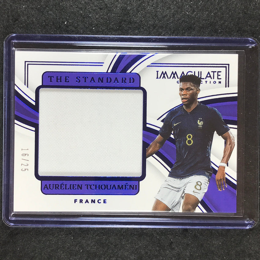 2023-24 Immaculate Soccer AURELIEN TCHOUAMENI The Standard Jersey Sapphire 16/25