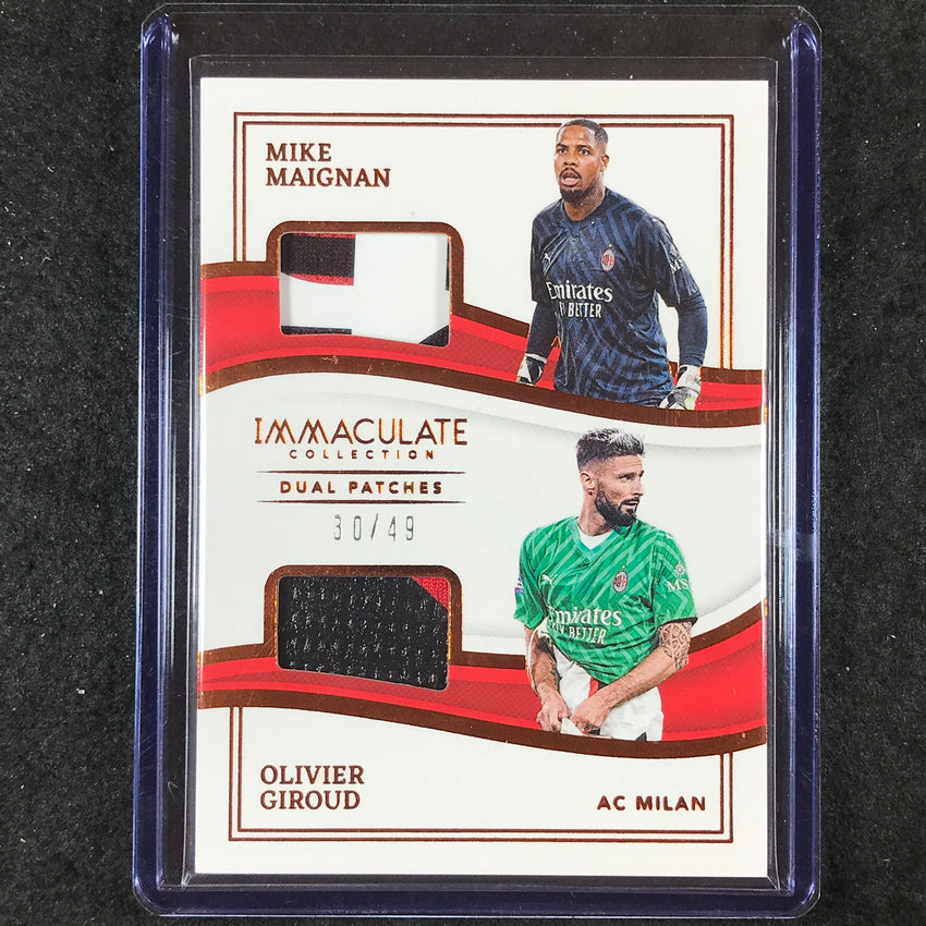2023-24 Immaculate Soccer MIKE MAIGNAN OLIVIER GIROUD Dual Patches Base 30/49