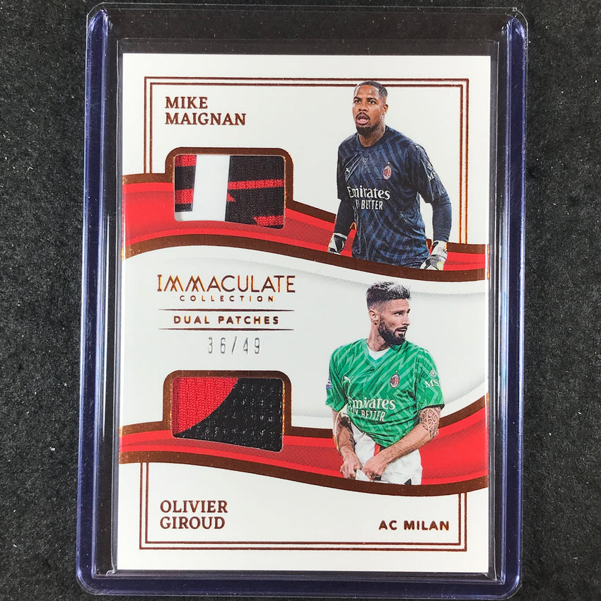 2023-24 Immaculate Soccer MIKE MAIGNAN OLIVIER GIROUD Dual Patches Base 36/49