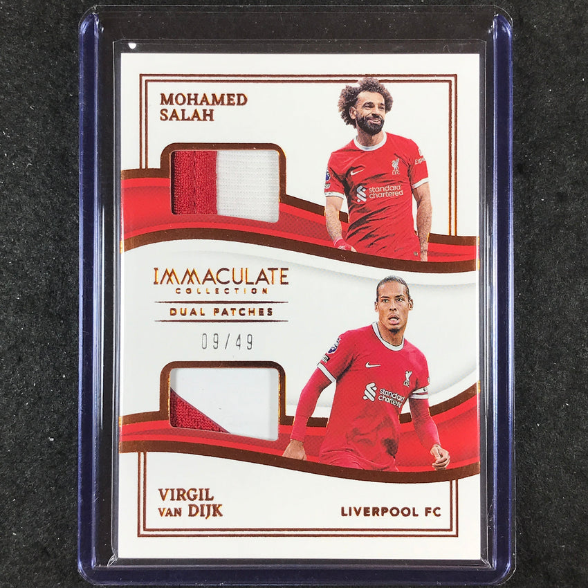 2023-24 Immaculate Soccer MOHAMED SALAH VIRGIL VAN DIJK Dual Patches Base 9/49