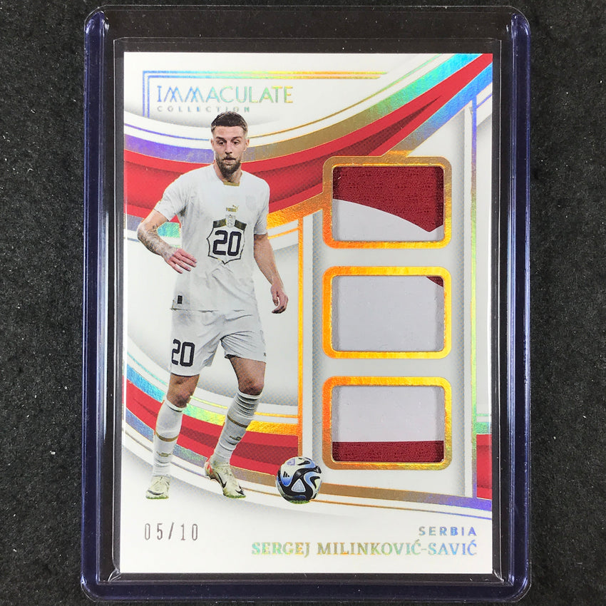 2023-24 Immaculate Soccer SERGEJ MILINKOVIC-SAVIC Patch Trios Relic Gold 5/10